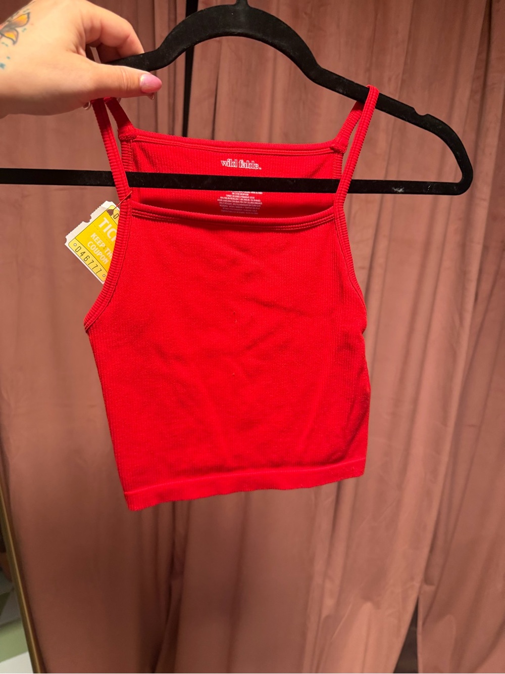 wild fable Red Ribbed Cropped Cami